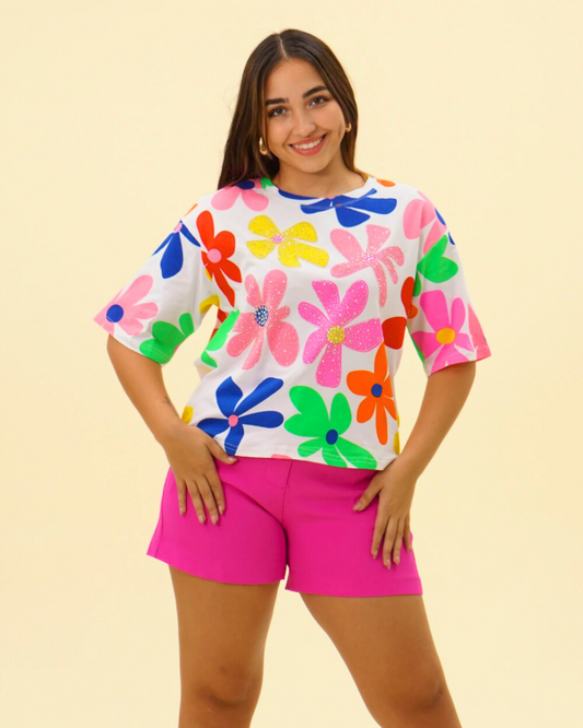 NEON FLOWERS SHIRT