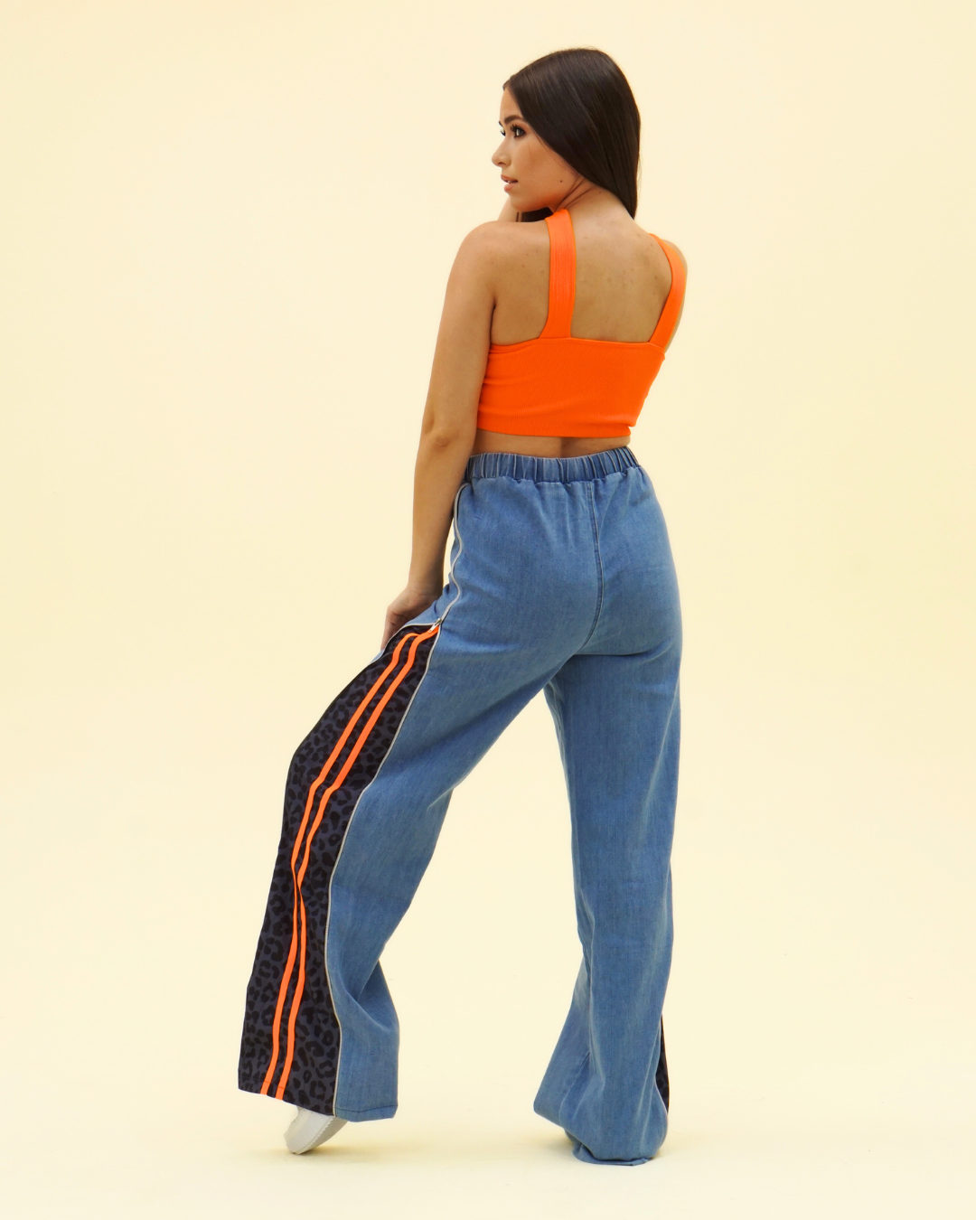 LEO ORANGE TRACK LINES JEAN