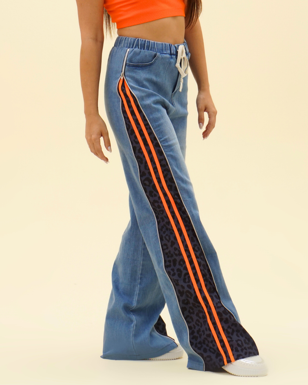 LEO ORANGE TRACK LINES JEAN