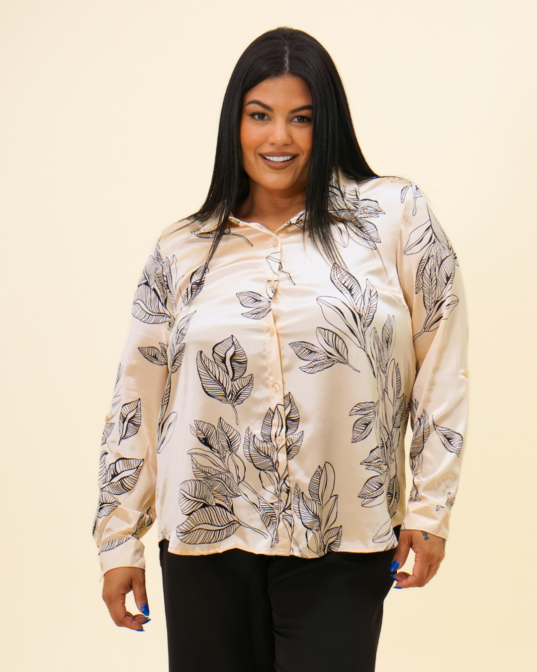 SATIN PRINTED BLOUSE