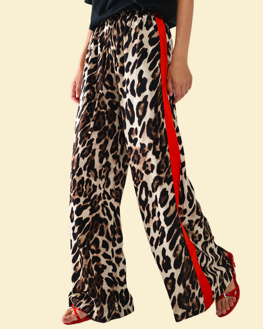 LEOPARD RED STRIPES PANTS