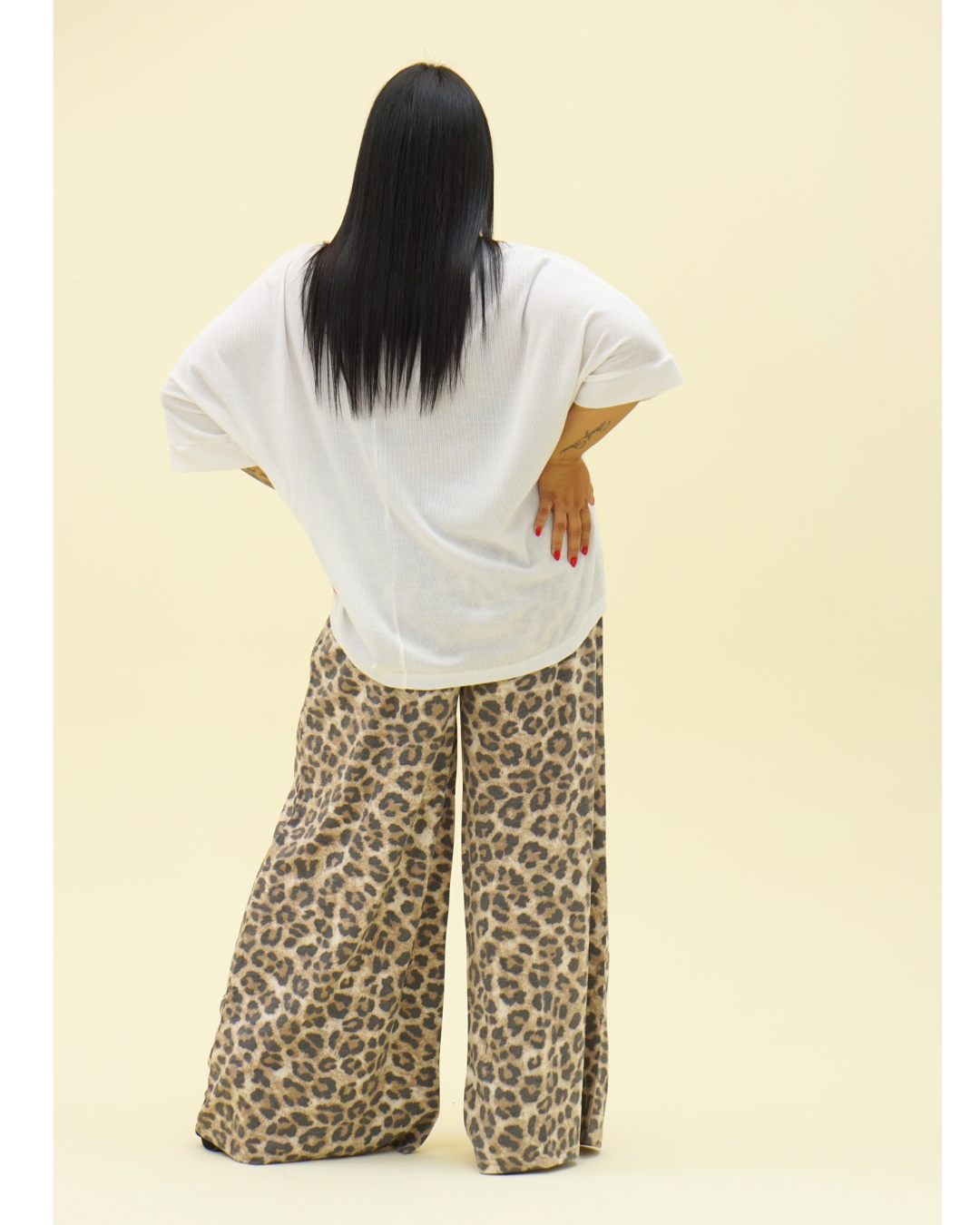 LEOPARD WIDE LEG PANTS