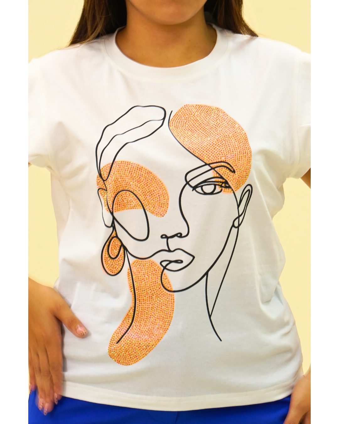 RHINESTONES FACE SHIRT