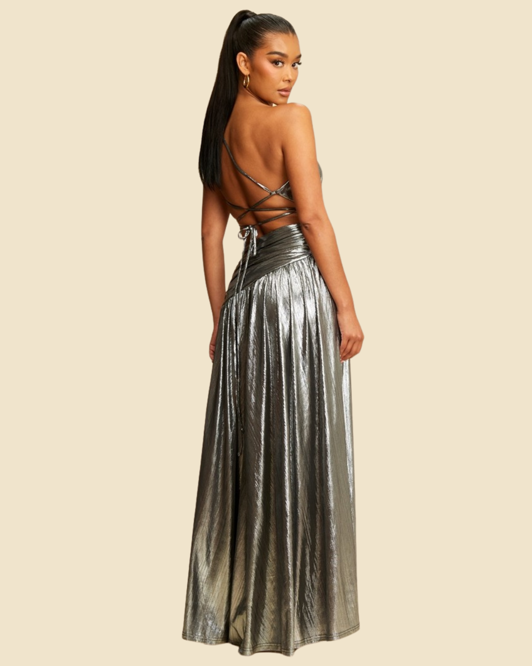 METAL ONE SHOULDER DRESS